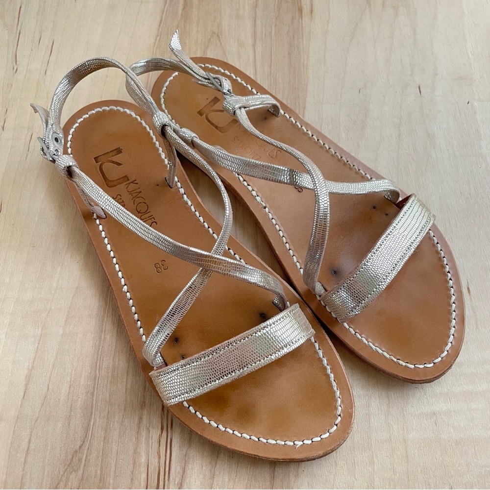 K Jacques Silver Flavia sandals size 38